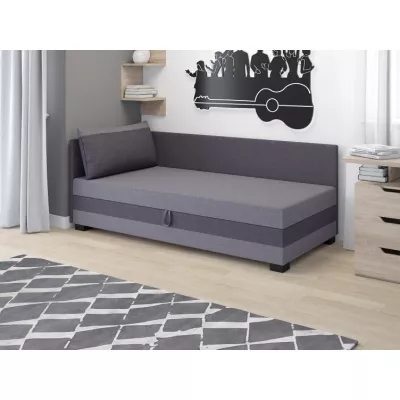 Einzelbett mit Polsterung 90x195 MIRRY PLUS 2 - grau/graphit