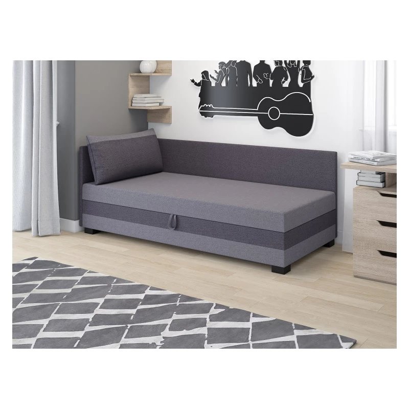 Einzelbett mit Polsterung 80x195 MIRRY PLUS 2 - grau/graphit