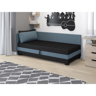 Einzelbett mit Polsterung 80x195 MIRRY PLUS 2 - schwarz / blaugrau