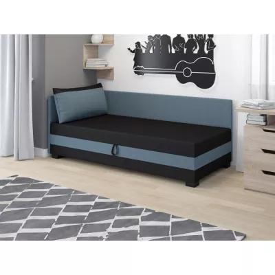 Einzelbett mit Polsterung 80x195 MIRRY PLUS 2 - schwarz / blaugrau