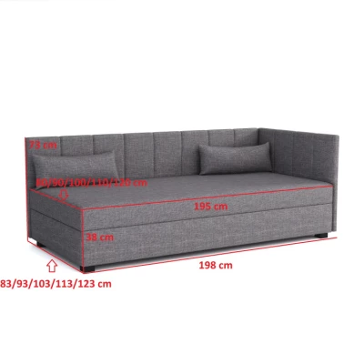 Einzelbett 100x195 NAYLA PLUS 1 - grau