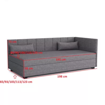 Einzelbett 100x195 NAYLA PLUS 1 - grau