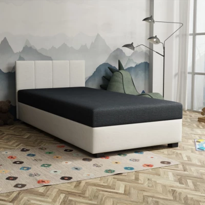 Einzelbett 80x195 NAYLA 2 - schwarz/creme