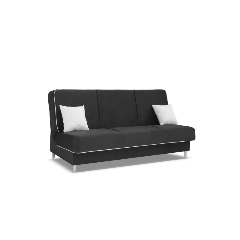 STEFANIA Schlafsofa mit Stauraum - schwarz