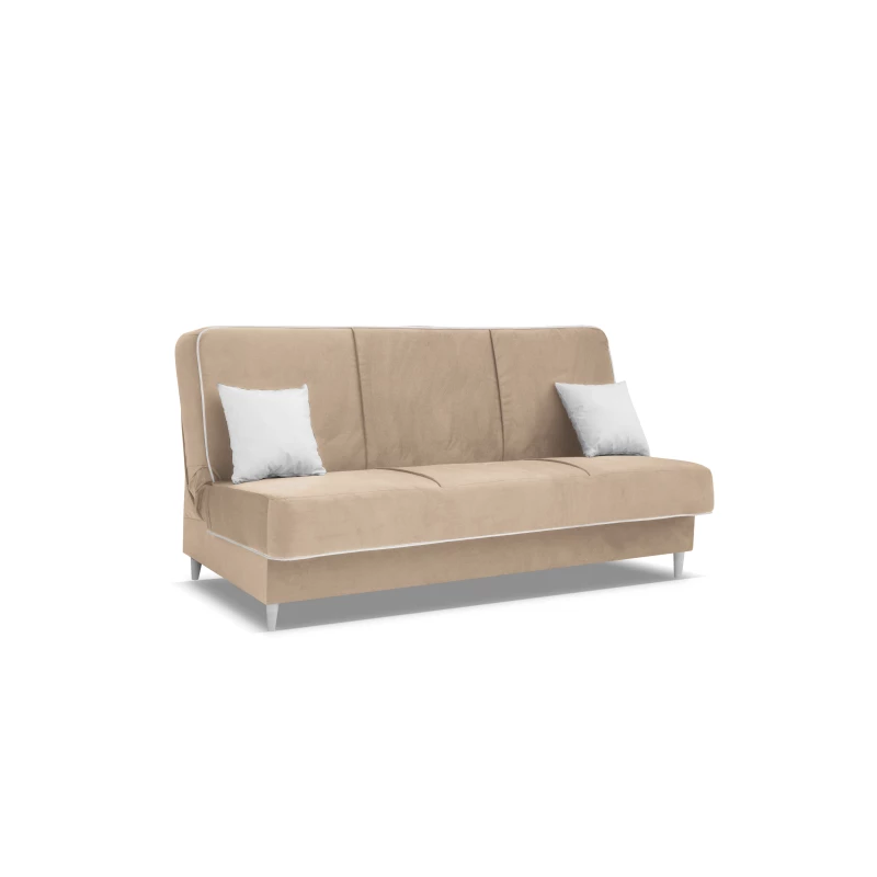 STEFANIA Schlafsofa mit Stauraum - hellbraun