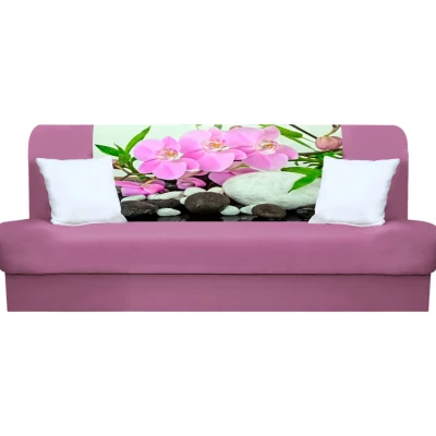 Schlafsofa BIRMA - rosa / Blumen