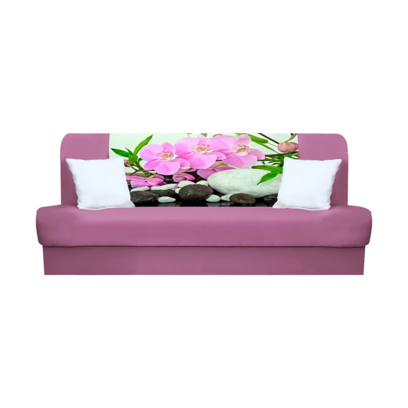 Schlafsofa BIRMA - rosa / Blumen