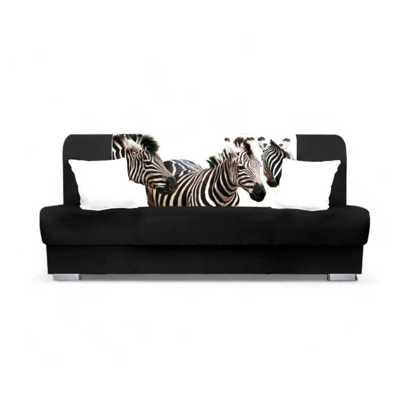 Schlafsofa BIRMA - schwarz / zebra