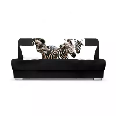 Schlafsofa BIRMA - schwarz / zebra