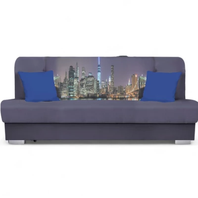 Schlafsofa BIRMA - grau / Stadt