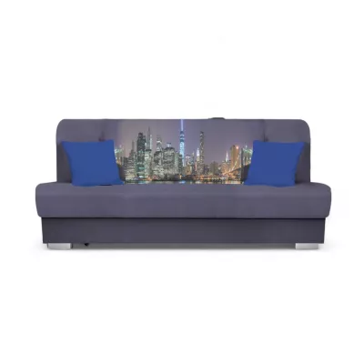 Schlafsofa BIRMA - grau / Stadt