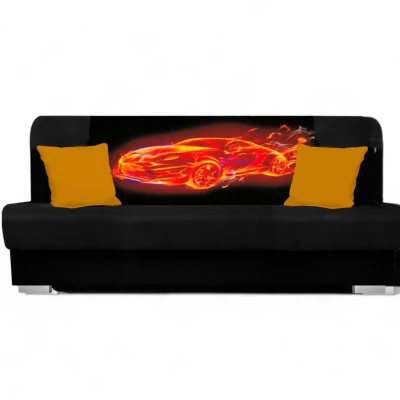 Schlafsofa BIRMA - schwarz / Auto