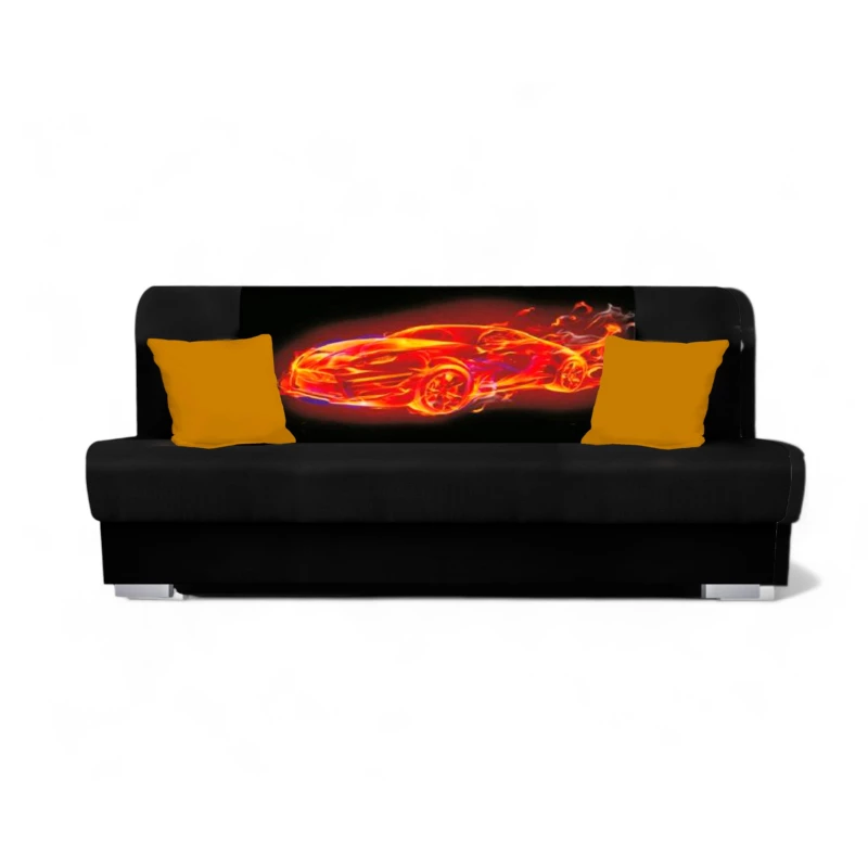Schlafsofa BIRMA - schwarz / Auto