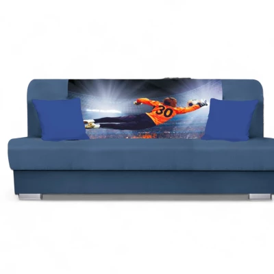 Schlafsofa BIRMA - blau / Fußball