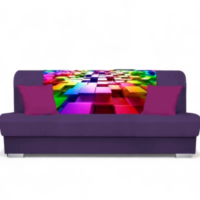 Schlafsofa BIRMA - lila / kariert