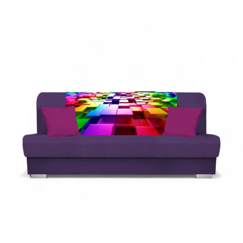 Schlafsofa BIRMA - lila / kariert