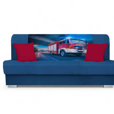 Schlafsofa BIRMA - dunkelblau / Feuerwehr