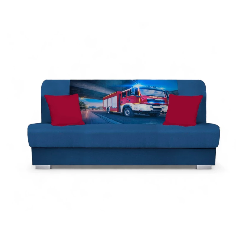 Schlafsofa BIRMA - dunkelblau / Feuerwehr
