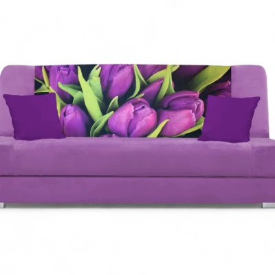 Schlafsofa BIRMA – lila/blumen