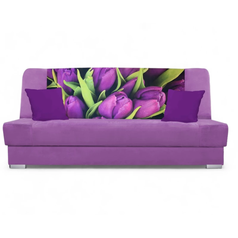 Schlafsofa BIRMA – lila/blumen