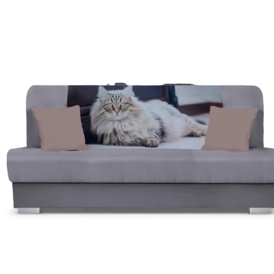 Schlafsofa BIRMA - hellgrau / Katze