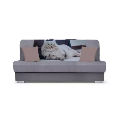 Schlafsofa BIRMA - hellgrau / Katze