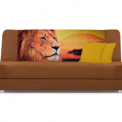 Schlafsofa BIRMA - braun / Löwe