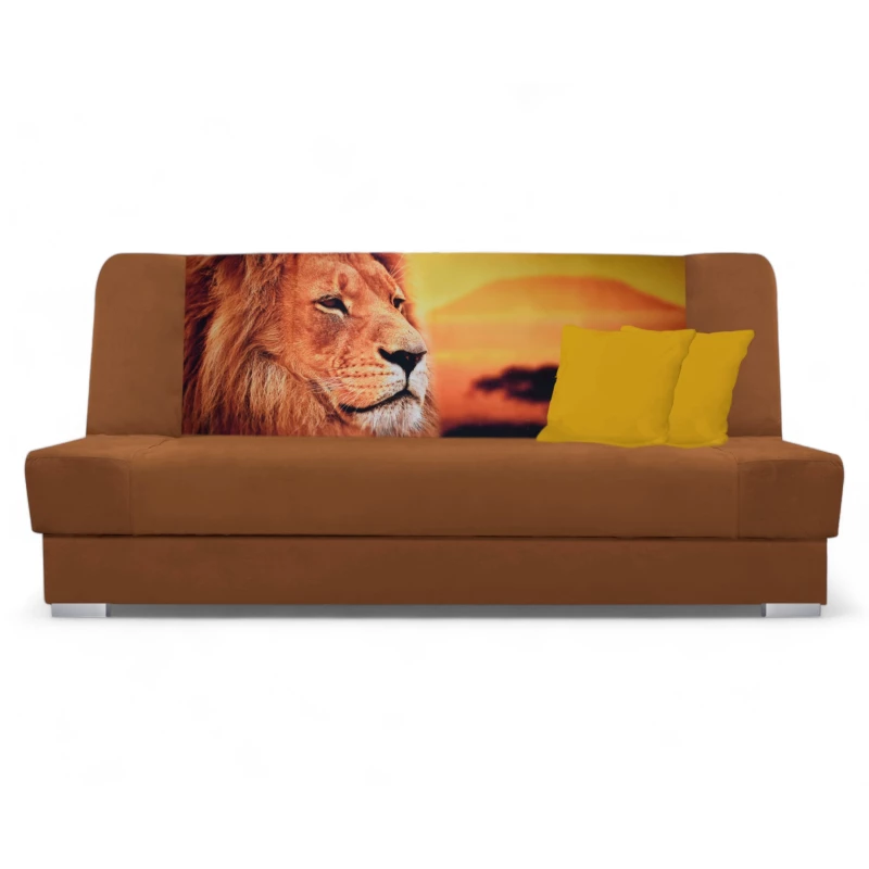 Schlafsofa BIRMA - braun / Löwe