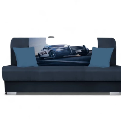 Schlafsofa BIRMA – Graphit / Polizei