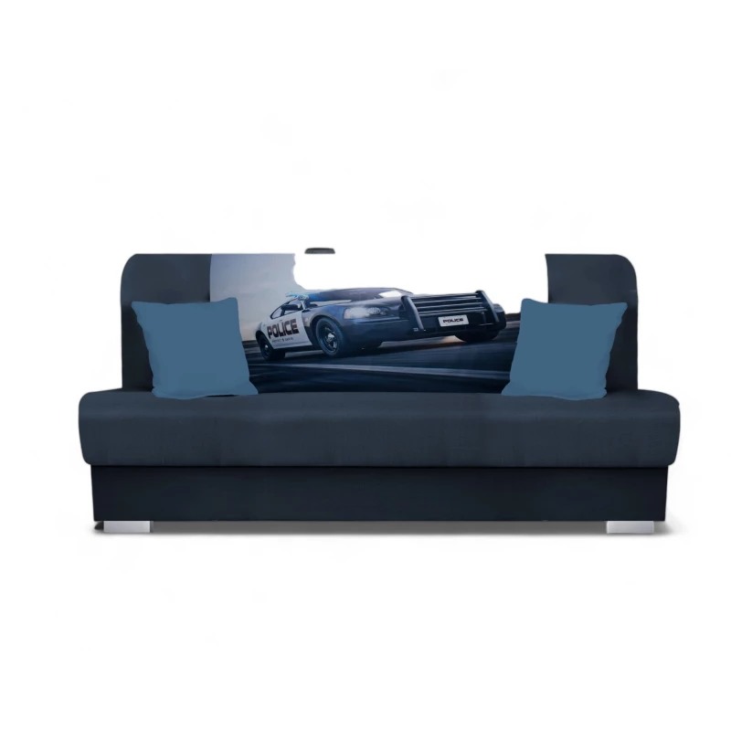 Schlafsofa BIRMA – Graphit / Polizei