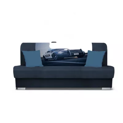 Schlafsofa BIRMA – Graphit / Polizei