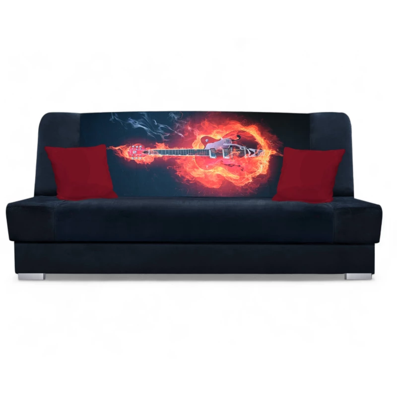 Schlafsofa BIRMA – schwarz/gitarre