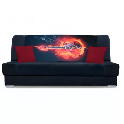 Schlafsofa BIRMA – schwarz/gitarre