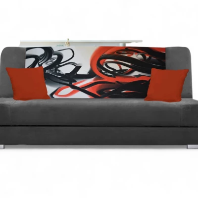 Schlafsofa BIRMA - dunkelgrau / Zickzack