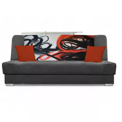 Schlafsofa BIRMA - dunkelgrau / Zickzack