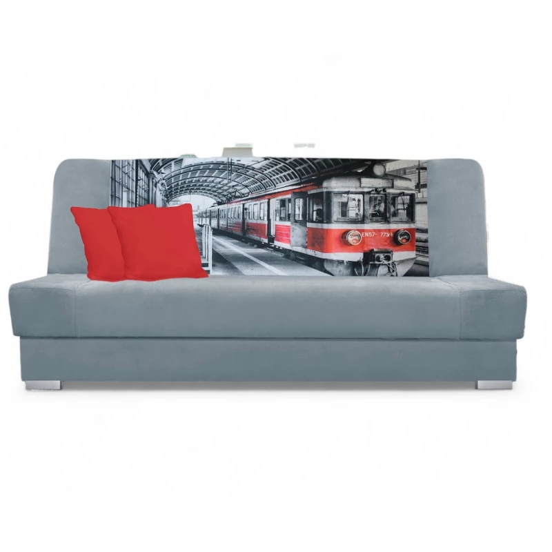 Schlafsofa BIRMA - grau / Zug