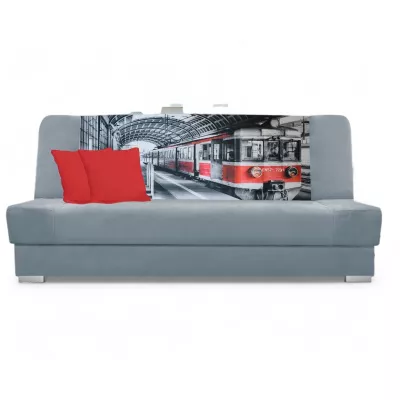 Schlafsofa BIRMA - grau / Zug