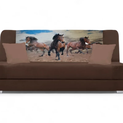 Schlafsofa BIRMA - braun / Pferd