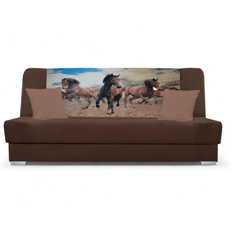 Schlafsofa BIRMA - braun / Pferd