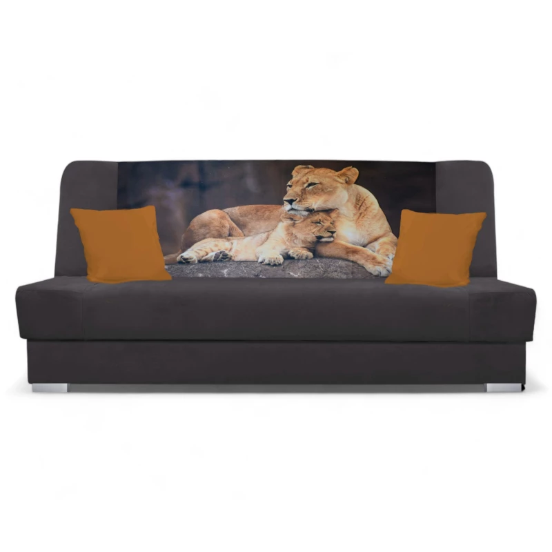 Schlafsofa BIRMA – Graphit / Löwin