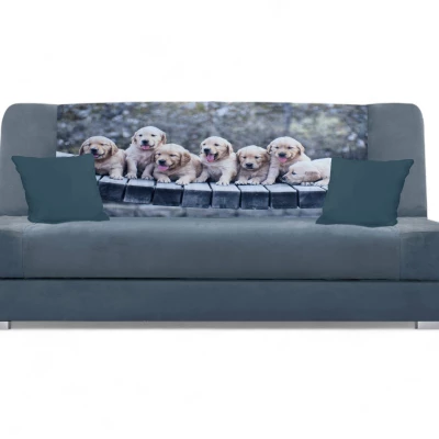 Schlafsofa BIRMA - grau / Hunde