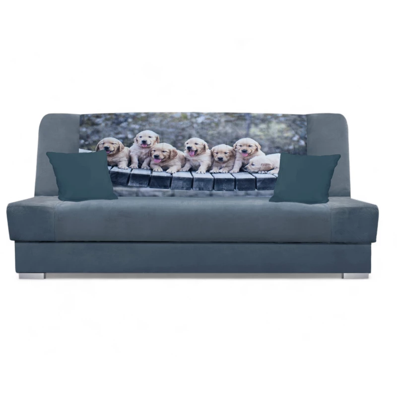 Schlafsofa BIRMA - grau / Hunde