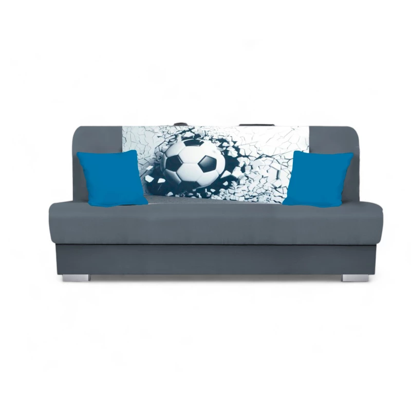 Schlafsofa BIRMA - grau / Fußball