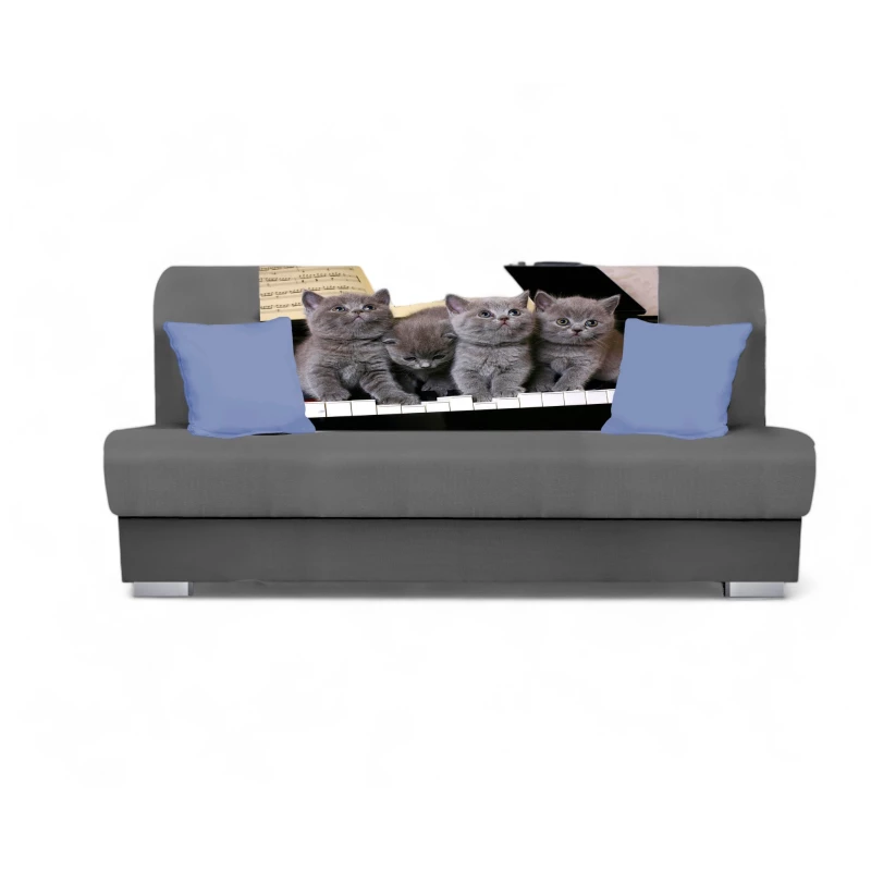 Schlafsofa BIRMA - grau / Katze