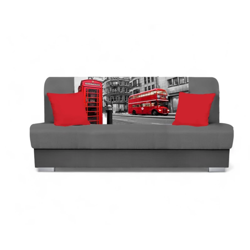 Schlafsofa BIRMA - grau / Bus