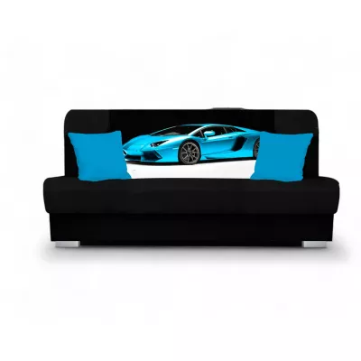 Schlafsofa BIRMA - schwarz / blau Auto