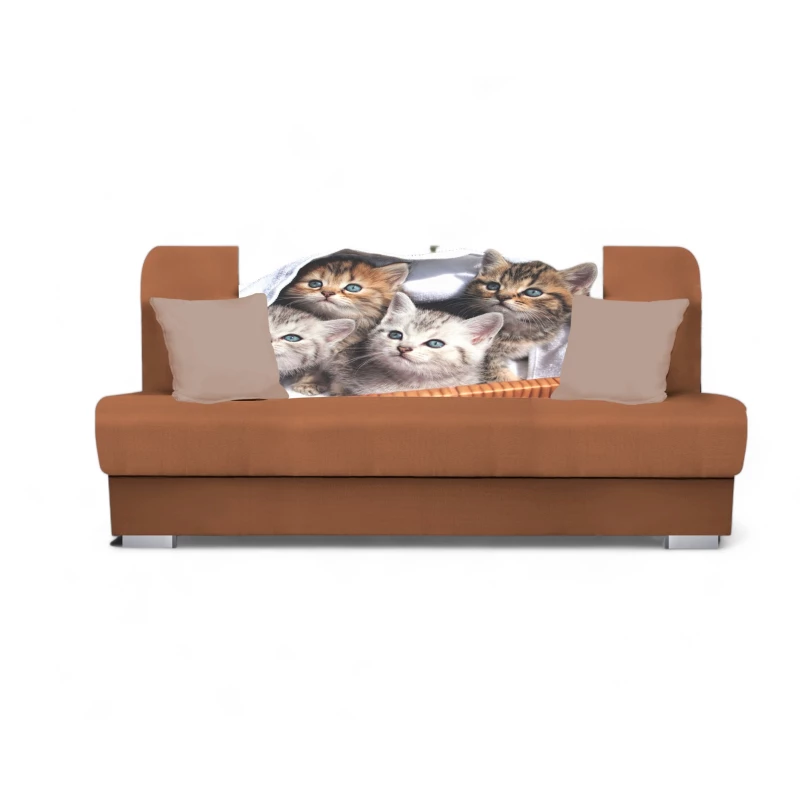 Schlafsofa BIRMA - braun / Katze