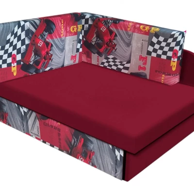 Kinderschlafsofa FATAJA - rot / Muster 4