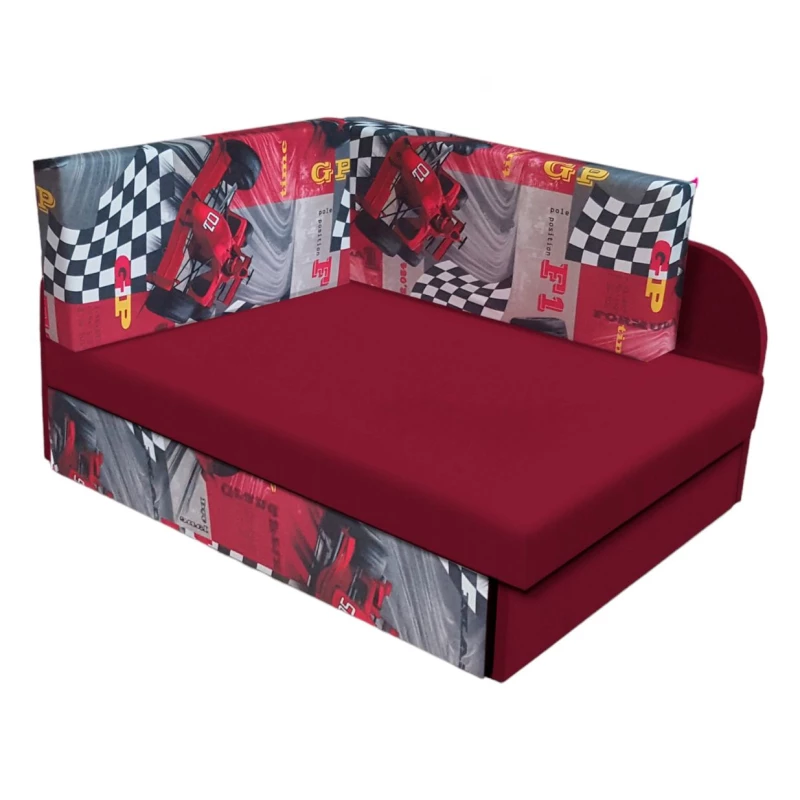 Kinderschlafsofa FATAJA - rot / Muster 4