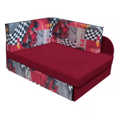 Kinderschlafsofa FATAJA - rot / Muster 4